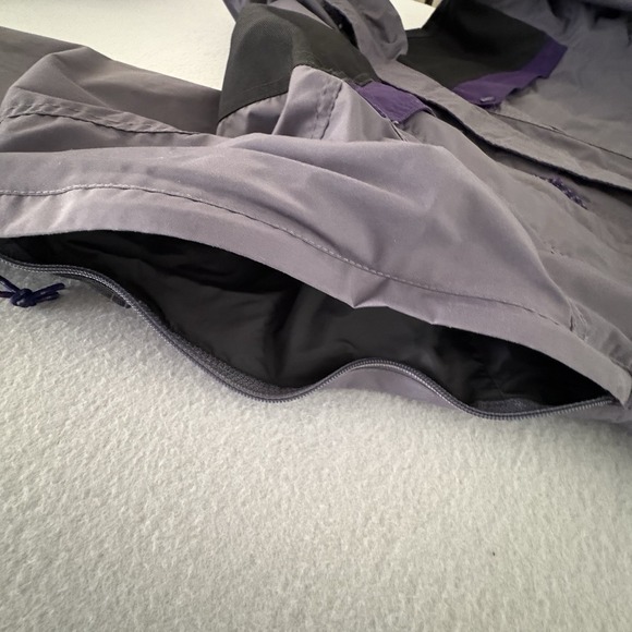 VTG Columbia Sportswear CO Anorak Pullover Jacket Large Gray Purple Black Hood - Picture 14 of 16
